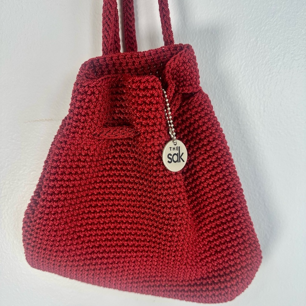 The Sak Red Crochet Women's Dylan Backpack Bag Deep Red ❤️